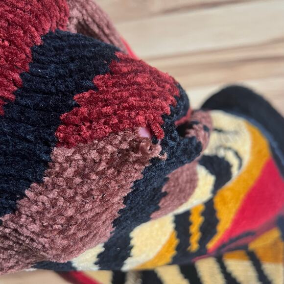 VINTAGE Y2K Tiger Stripe Knit Sweater Jacket Size Large Maximalist Striped - Picture 7 of 9